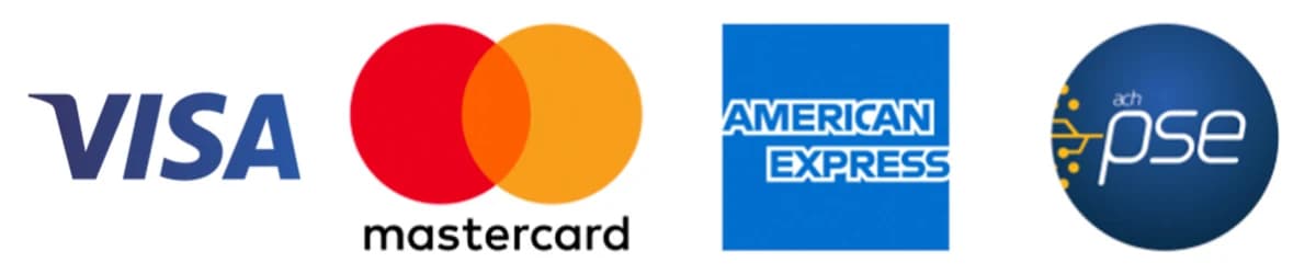 Visa, Mastercard, American Express y PSE